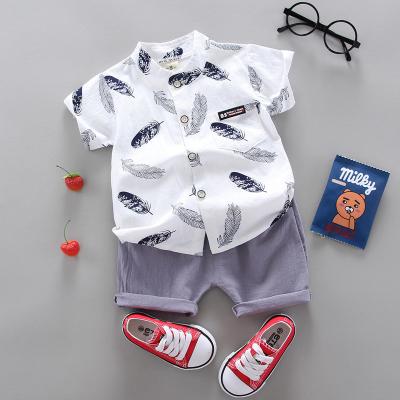 China Casual Kids Fashion Clothes Kids Boys Print Shirt Shorts 2Pcs/sets Baby Casual Clothes Infant Sportswear for sale