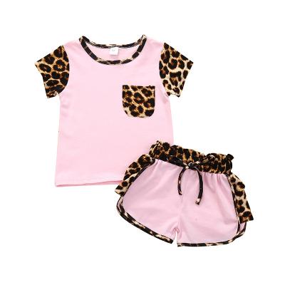 China 2020 Casual Little Baby Girl Leopard Clothes Sets Newborn Baby Girls Tops Leopard Print Pants Outfits 2pcs Dress Set for sale