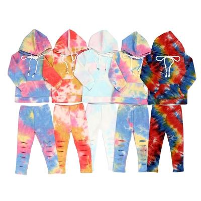 China Wholesale Casual Tie Dye Elastic Kids Dressing Sets With Hat Hot Selling Baby Clothing Sets Kids Dressing Sets Baby Clothes for sale