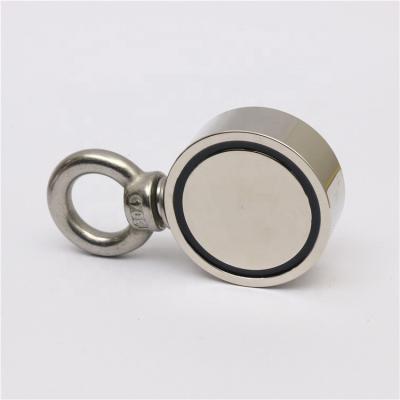 China Industrial Custom Neodymium Magnet Double Sided Fishing Magnet Stainless Steel Hook With Nickel Coating for sale