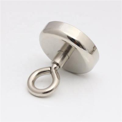 China Custom Industrial Magnet High Power Permanent Neodymium Magnet D20mm With Eyelet Hook for sale