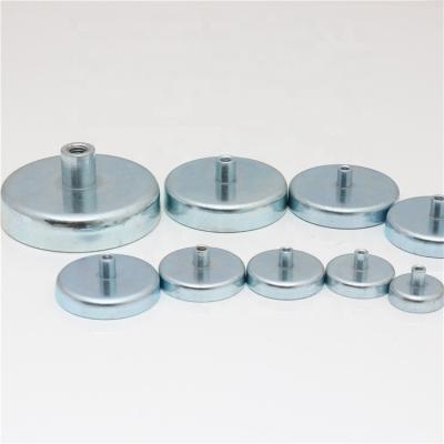 China Industrial Magnet 30 Years Experience Super Stong D80mm Ferrite Pot Magnet With Zinc Plating for sale