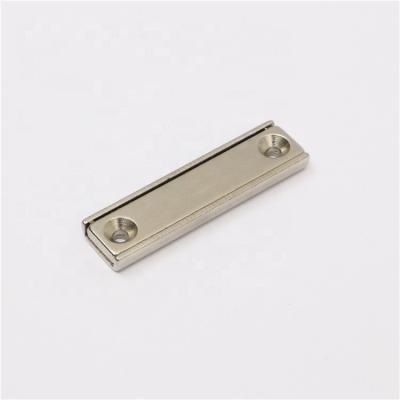 China Industrial Hole L50mm Neodymium Magnet High Quality Strong Pull Force Rectangular Pot Counter Magnet for sale