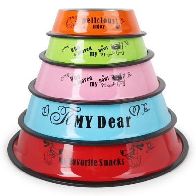 China Cartoon Travel Sustainable Personalized Camping Cat Dog Weighing Bowl Stainless Steel Pet Food Bowl for sale