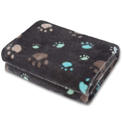 China Winter Sustainable Fuzzy Flannel Fleece Super Soft Pet Dog Cover Cute Print Design Washable Fluffy Blanket For Indoor for sale