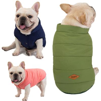 China Stocked Winter Bulldog Cotton Vest Soft Durable Eco-Friendly Wholesale Warm Soft Pet Clothes for sale