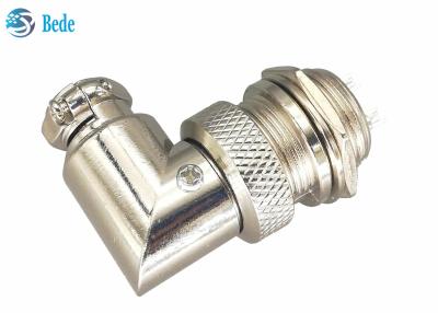 China Mannelijke en Vrouwelijke GX16 2 Pin Aviation Connector Plug 90 Dehree-het Materiële Lassen van de Zinklegering Te koop