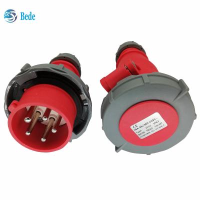 China Pinos industriais IP67 AC220-415V da tomada 3P+N+E & do soquete 5 16 e 32 ampères que entram o tipo à venda