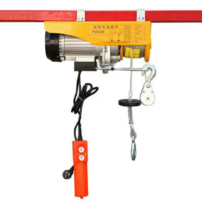 China Building Material Shops PA200-PA1200 Mini Electric Wire Rope Hoist Small Hoist 220v Home Use Crane Lifting Light Hoist for sale