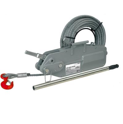 China AUTOMATIC tugger tirfor wire rope winch 3.2T with hand lever for sale