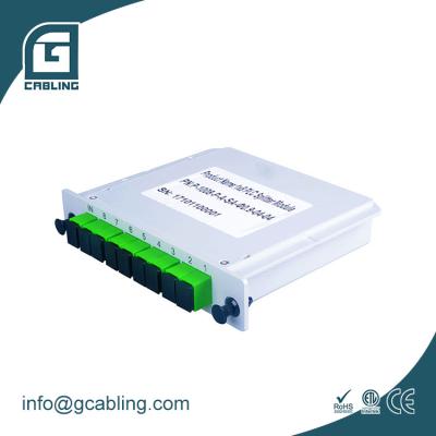 China FTTH FTTB FTTX Gcabling 1X8 PLC Splitter LGX Box Cassette Board Inserting Left PLC Splitter Module 1:8 8 Fiber Optic Splitter for sale