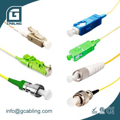 China FTTH FTTB FTTX Gcabling LC APC Fiber Optic Pigtail 1M LSZH LC APC Simplex Fiber Pigtail Pigtail Patch Cord SC FC ST/APC UPC for sale