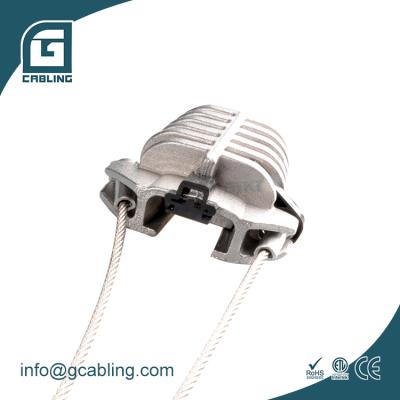 China Gcabling Fiber Optic Cable Tension Wire Clip Al Aluminum Die Casting Anchor Hold Down Tension Clamp Cable Metal Steel Fiber For Fitting 28405 for sale