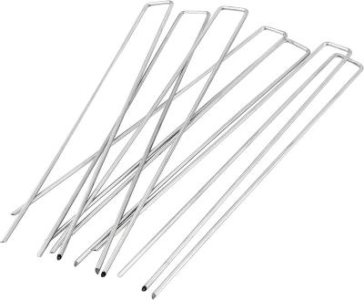 China Widely Use Landscape Gauge Stakes Galvanized Garden Staple U Pins And Landscaping Staples For Turf Anchoring Landscape Fabric for sale