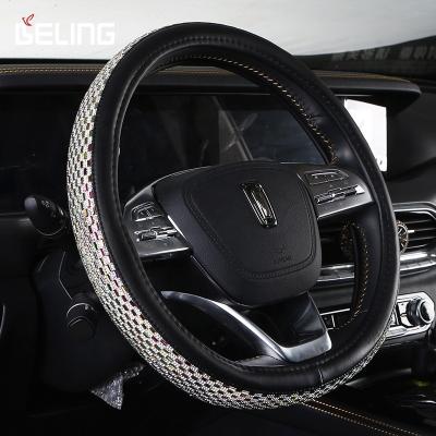 China Diamond New Arrival Diamond Steering Wheel Cover Bling Car Accessories Steering Wheel Cover for sale