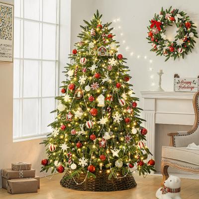 China Environmental Friendly Xmas Party 7ft Arboles De Navidad Natale Flocked Christmas Tree With Christmas Tree Ornaments for sale