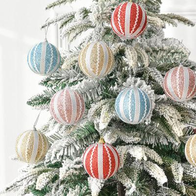 China Environmental Friendly Vintage 8cm Christmas Ornaments Tree Ball Decoration Gift Sets Premium Christmas Tree Ornaments for sale