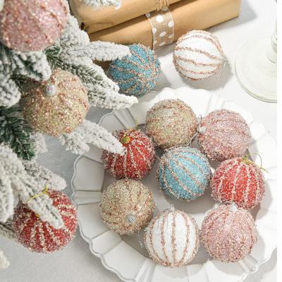 China Environmental Friendly Multicolor 8CM Outdoor Christmas Hanging Ball Foam Shatterproof Christmas Ball Xmas Tree Decoration for sale