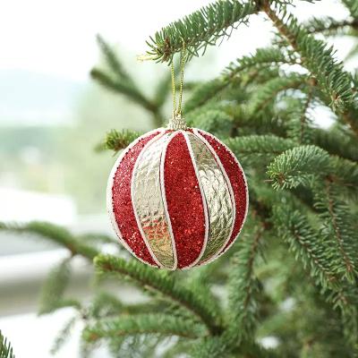 China Environmental Friendly Christmas Tree Balls Multicolor Glitter Ball Xmas Tree Lightweight Foam Pendant New Year Home Decor Navidad 2023 for sale