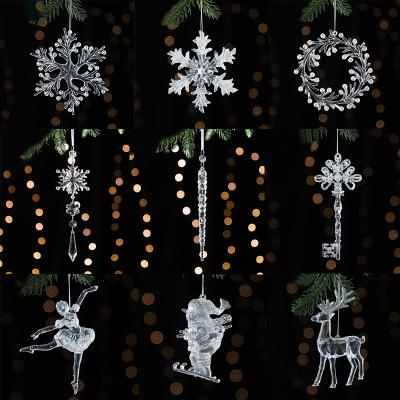 China Environmental Friendly Xmas Tree Pendant Decorations Wholesale Christmas Ornaments Pendant Customized Clear Acrylic Christmas Ornaments for sale