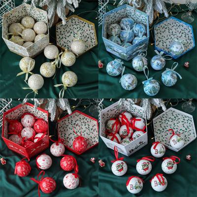 China Environmental Friendly Christmas Gift Box Tree Decoration Christmas Ball Red blue Plastic Shatterproof Christmas Ball Decoration Ornaments for sale