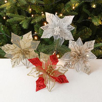 China Environmental Friendly Christmas Tree Decorations Artificial Christmas Tree Flower Glitter Decorations Xmas Ornaments New Year Gift for sale