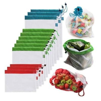 China Mesh Net Produce Shopping Bags Washable Reusable Eco-Friendly/Portable/Waterproof For Grocery Storage Fruit Vegetable Toys for sale