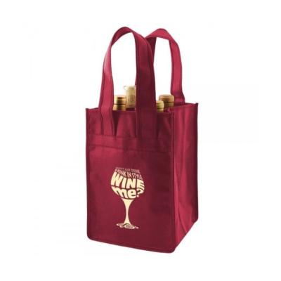 China Best Reusable Selling 100gsm Disposable Non Woven Carrier Bag Wine Bag for sale