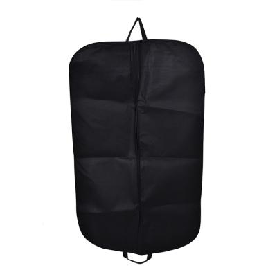 China Custom Reusable Foldable Black Dustproof Clothes Bag Eco-friendly/Reusable Hanger Coat Cover Storage Garment Suit Bag for sale