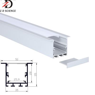 China Decorations recessed and recessed 6063 LED aluminum extrusion with diffused cover bezels for linear LED light for sale