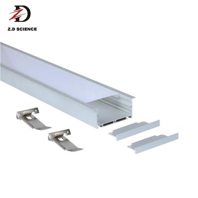 China Large Aluminum Profile Extrusion LED Profile Decorations LED Light 90MM Wide Recessed Profile for sale