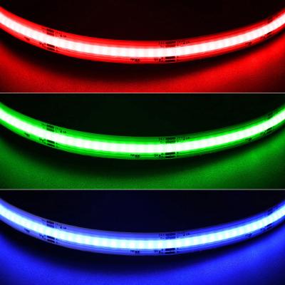 China LANDSCAPE High Density RGB LED Strip Light Color Waterproof RGB Dotless COB LED Strip 24V 768 LEDs/m 10MM for sale