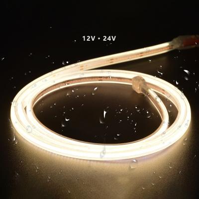 China New Technology COB LED Strip 320 Chips/m 12V LED Strip 320 Chips/m 12V Residential Super Bright Warm White Pure White IP68 Waterproof for sale