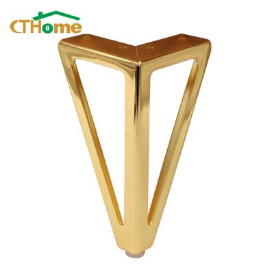 China Easy Installation CTHome Customized Color Hardware Accessories Chrome Plated Triangle Rhombus Metal Iron Bed Cabinet Sofa Leg Furniture Leg for sale