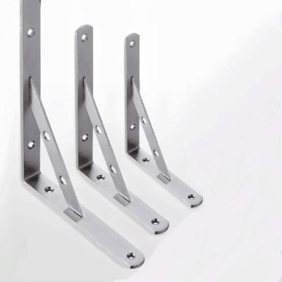 China CTHome 2pcs Simplicity Fixed Detachable Shelf Divider Bracket Stainless Steel Farmhouse Tripod Bracket Modern Wall Mounted Support Frame for sale