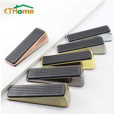 China Cato modern high-grade zinc alloy household door stop CTHome door guard baby safety silicone non-slip damping bumper material for sale