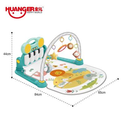 China HUANGER Toy HUANGER Educational Activity Fitness Frame Baby Educational Play Musical Mat Gym Piano Infant Toys With Drum for sale