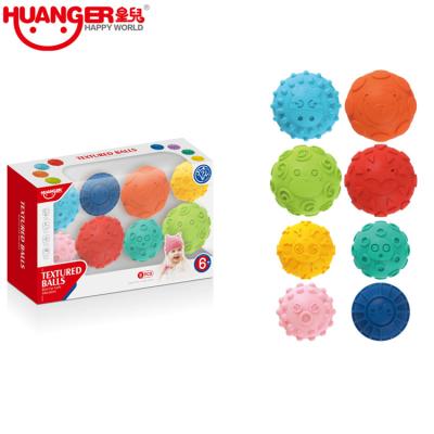 China Funny Balls Animal Sensory Soft Toys Face HUANGER Design Textual Ball Toy For Babies HE0257 for sale