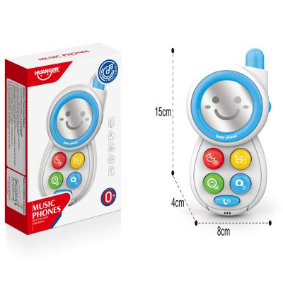 China HUANGER Baby Musical Educational Funny Toys Mobile Phone Funny Mobile Phone With Light And Music for sale