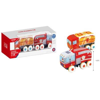 China Cute Friction Toy HUANGER Cartoon Rescue Vehicle Toys Baby Fire Truck Car Sets Helicopter Friction Powered Cars Removal Cloth Car, 2ASST for sale