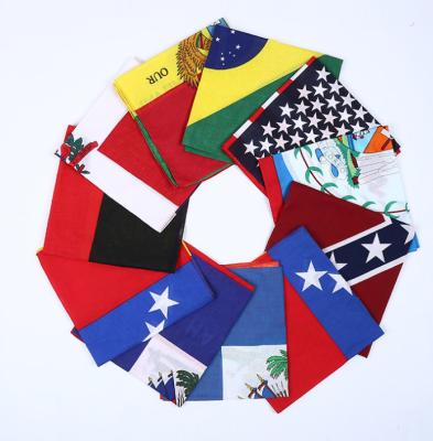 China Breathable Wind Resistant Cotton Bandana 100% Haitian Flag Cotton Bandana For Men And Women for sale