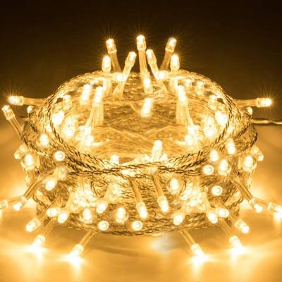 China Quntis Warm White Fairy LED String Light 10m 100 LED Fashion Twinkle Socket 8 in Christmas Tree Decoration Lights for sale