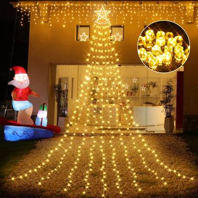 China Christmas Waterfall String Lights Waterproof 349 Diamond Shape LED Star String Lights for sale