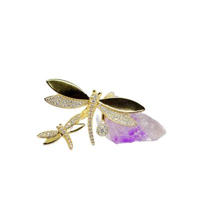 China Best Price TRENDY Personalized Jewelry Double Rings Dragonfly Ring For Party for sale