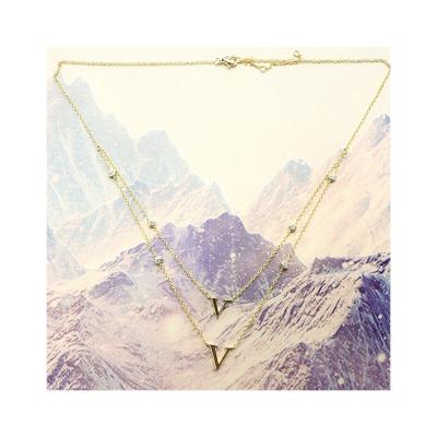 China New Design Vintage 2022 Custom Jewelry Gold V Shaped Necklace For Women for sale