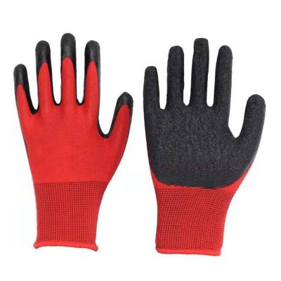 China Lightweight China 13 Gauge Examination Latex Nylon Safety Gloves Latex Wrinkle Working Gloves for sale