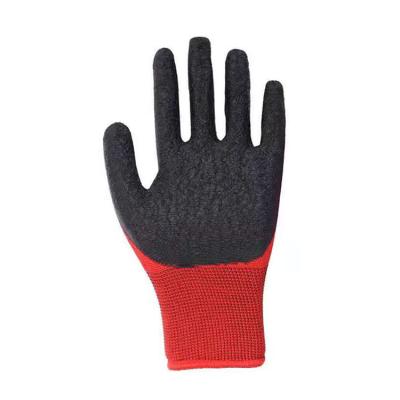 China Lightweight China Latex Nylon Knitted Working Gloves Safety Non Slip Latex Wrinkle Gloves for sale