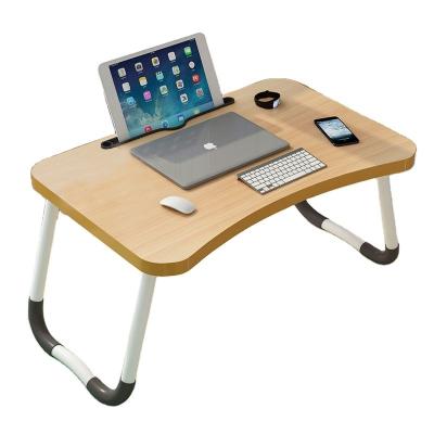 China MDF Laptop Table Wooden Portable Foldable Folding Laptop Table Adjustable Desktop Computer Table Stand for sale