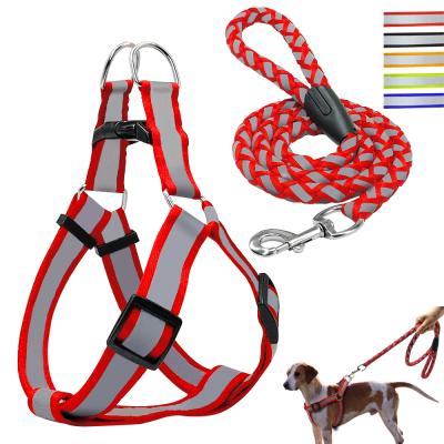 China Wholesale Padded Night-Reflective Pet Harness Strong Stitching Nylon Pet Leash And Harness for sale