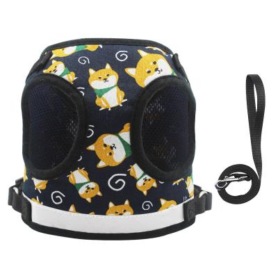 China Padded Breathable Pet Harness Cute Dog Small Pet Warm Printing Yellow Not Easy Loose Harness for sale